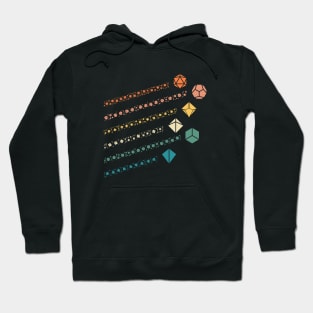 Polyhedral Dice with Retro Dice Trails Tabletop RPG Hoodie